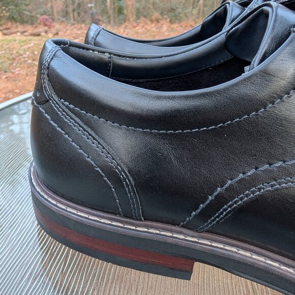 Men's Nunn Bush Centro Flex Plain Toe Oxford Black Leather Dress Shoes Size 13 - Picture 7 of 11